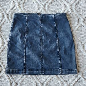Free People Nautilus Blue Femme Denim Mini Skirt Size 8